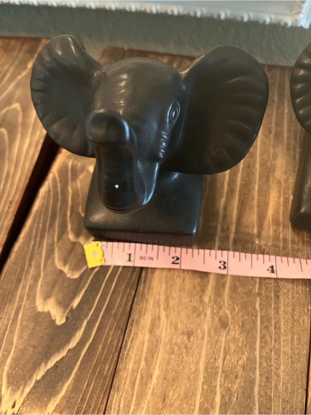 Matte Black Elephant Head Wall Decor Set - Pair